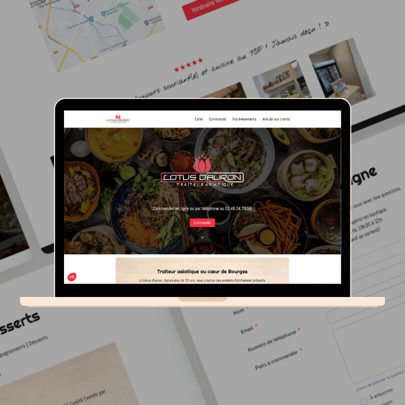 Site internet du Lotus d'Auron (traiteur asiatique à Bourges)