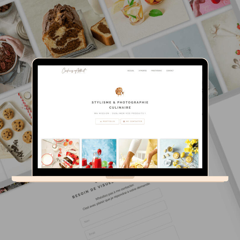 Site portfolio de Cookies Addict (stylisme & photographie culinaire)